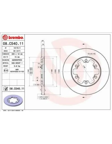 08.C540.11 Disco de freno Brembo