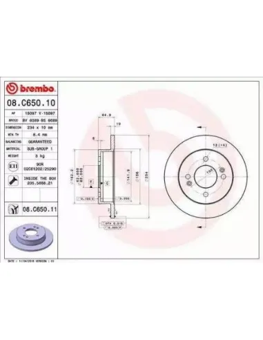 08.C650.11 Disco de freno Brembo