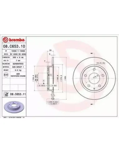 08.C653.11 Disco de freno Brembo