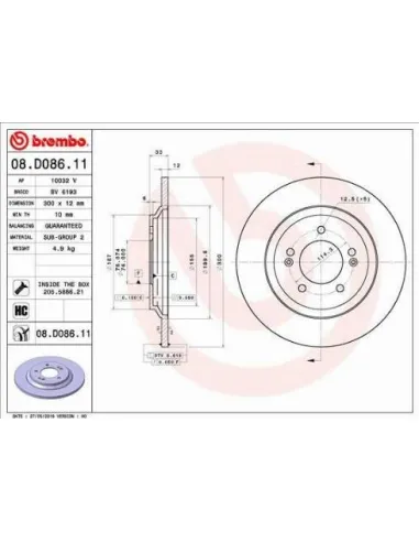 08.D086.11 Disco de freno Brembo