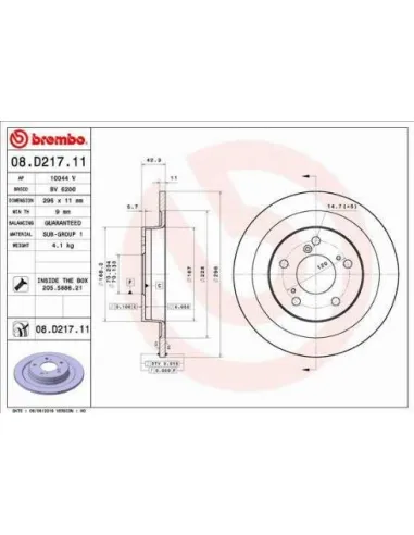 08.D217.11 Disco de freno Brembo