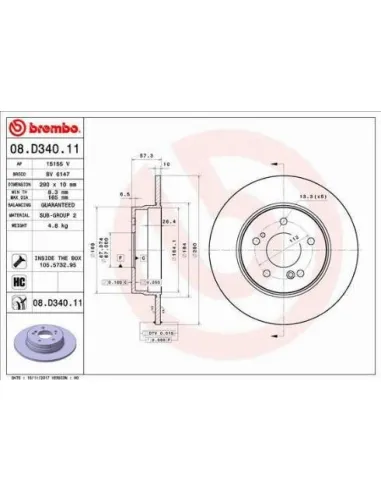 08.D340.11 Disco de freno Brembo