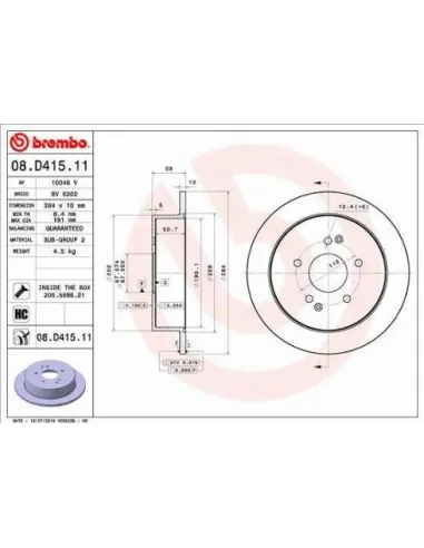 08.D415.11 Disco de freno Brembo