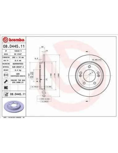 08.D445.11 Disco de freno Brembo