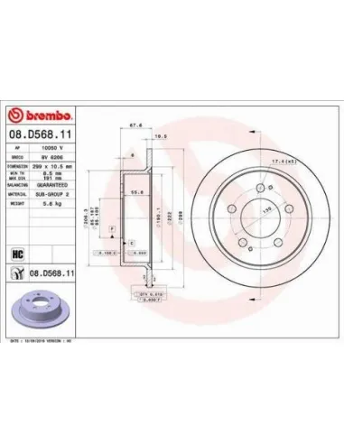 08.D568.11 Disco de freno Brembo