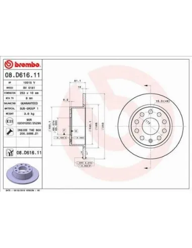 08.D616.11 Disco de freno Brembo