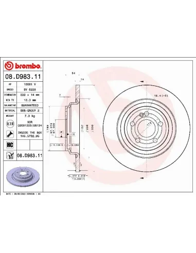 08.D983.11 Disco de freno Brembo