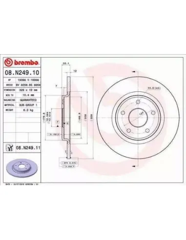 08.N249.10 Disco de freno Brembo