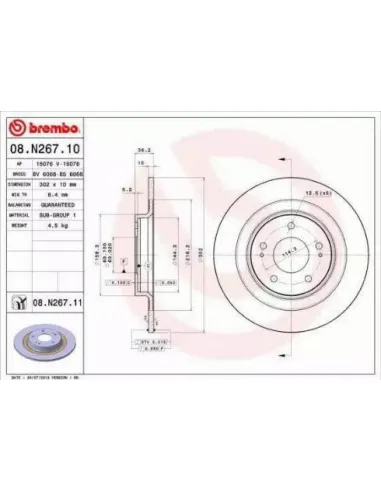 08.N267.11 Disco de freno Brembo