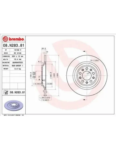 08.N283.81 Disco de freno Brembo