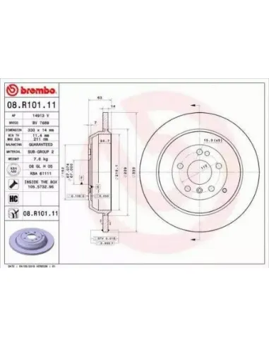 08.R101.11 Disco de freno Brembo