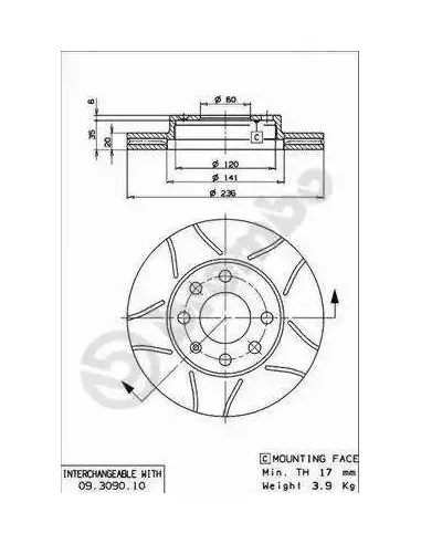 09309075 Disco de freno Brembo