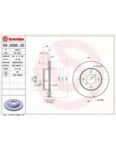 09.3095.20 Disco de freno Brembo