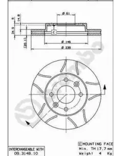 09314875 Disco de freno Brembo
