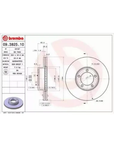 09.3825.10 Disco de freno Brembo