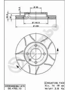 09476575 Disco de freno Brembo