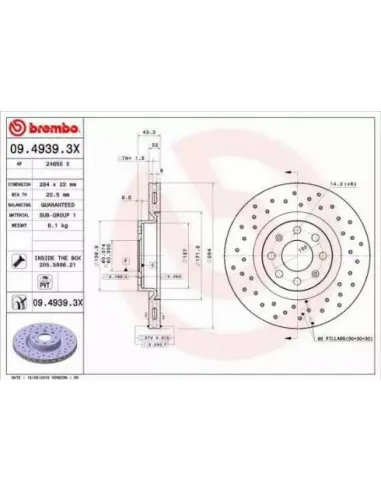 0949393X Disco de freno Brembo