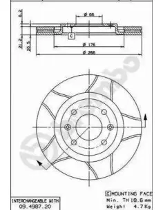 09498776 Disco de freno Brembo