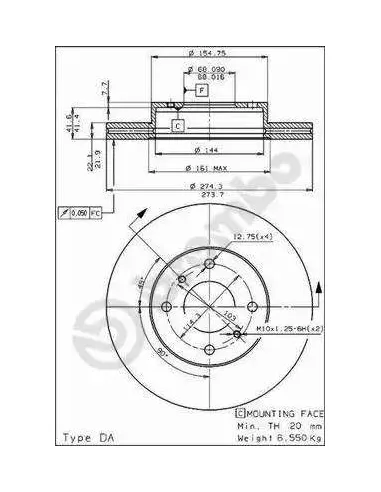 09.5010.10 Disco de freno Brembo