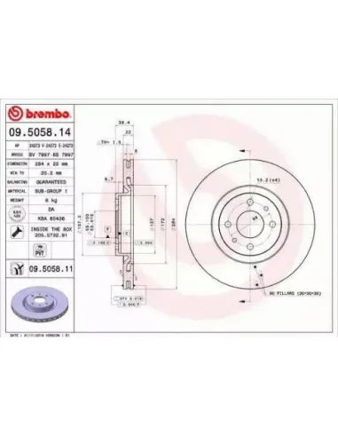 09.5058.14 Disco de freno Brembo