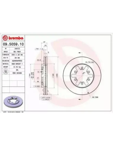 09.5059.10 Disco de freno Brembo