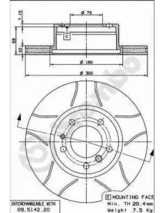 09514276 Disco de freno Brembo