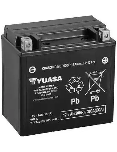 Batería Yuasa YTX14L-BS  MOTO 12AH