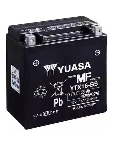 Batería Yuasa YTX16-BS  MOTO 14AH