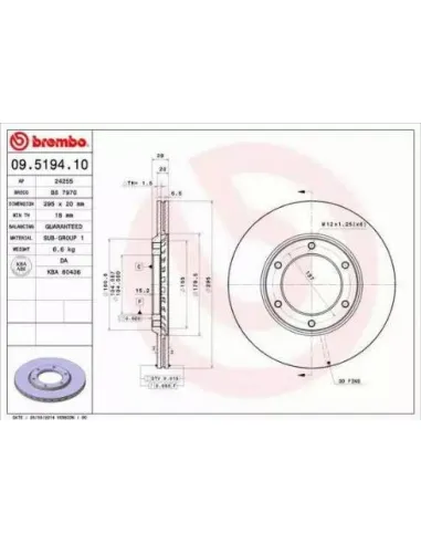 09.5194.10 Disco de freno Brembo