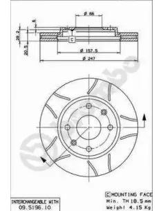 09519675 Disco de freno Brembo