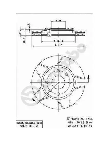 09519675 Disco de freno Brembo