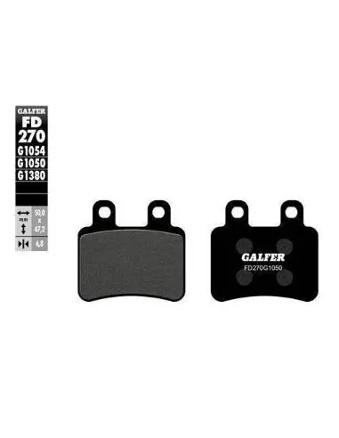 JUEGO PASTILLAS DE FRENO FD270-G1050 NEGRA GALFER