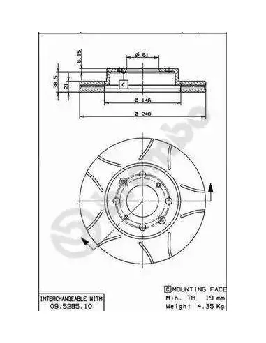 09528575 Disco de freno Brembo