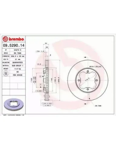 09.5290.14 Disco de freno Brembo