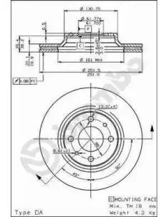09.5307.10 Disco de freno Brembo