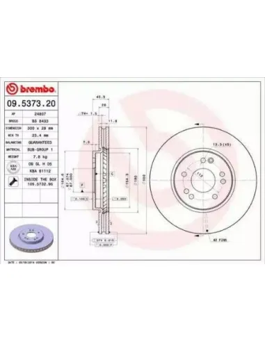 09.5373.20 Disco de freno Brembo