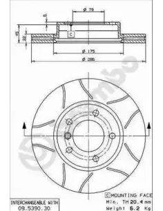 09539077 Disco de freno Brembo