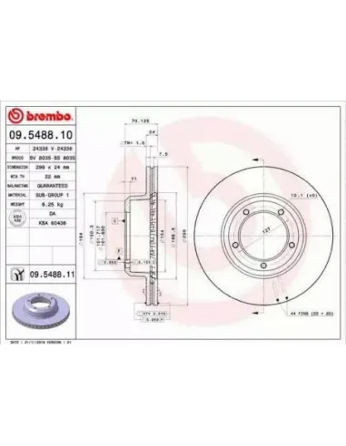 09.5488.10 Disco de freno Brembo