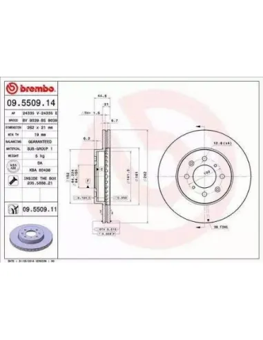 09.5509.11 Disco de freno Brembo