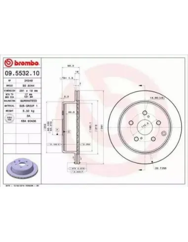 09.5532.10 Disco de freno Brembo