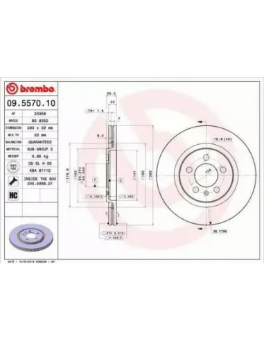 09.5570.10 Disco de freno Brembo