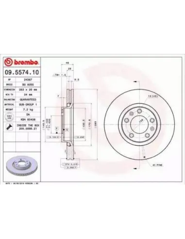 09.5574.10 Disco de freno Brembo