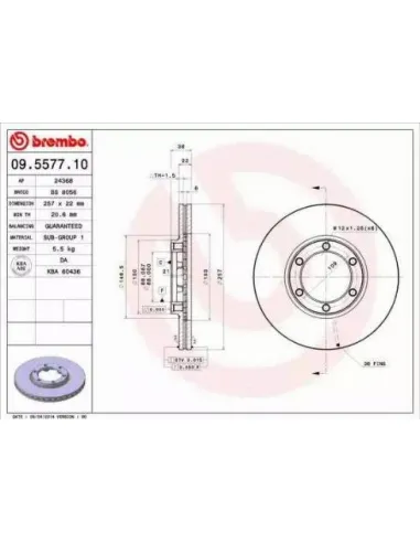 09.5577.10 Disco de freno Brembo