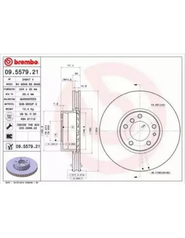 09.5579.21 Disco de freno Brembo