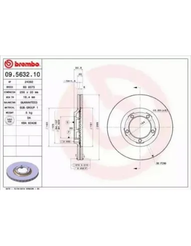 09.5632.10 Disco de freno Brembo