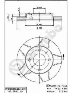 09564075 Disco de freno Brembo