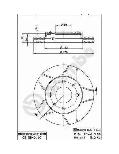 09564075 Disco de freno Brembo