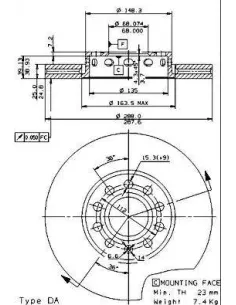 09.5745.21 Disco de freno Brembo