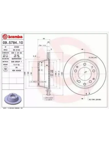 09.5784.10 Disco de freno Brembo