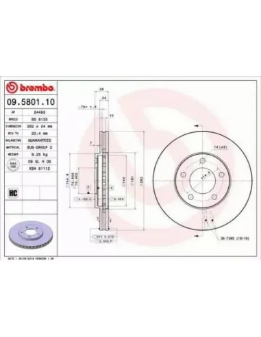 09.5801.10 Disco de freno Brembo